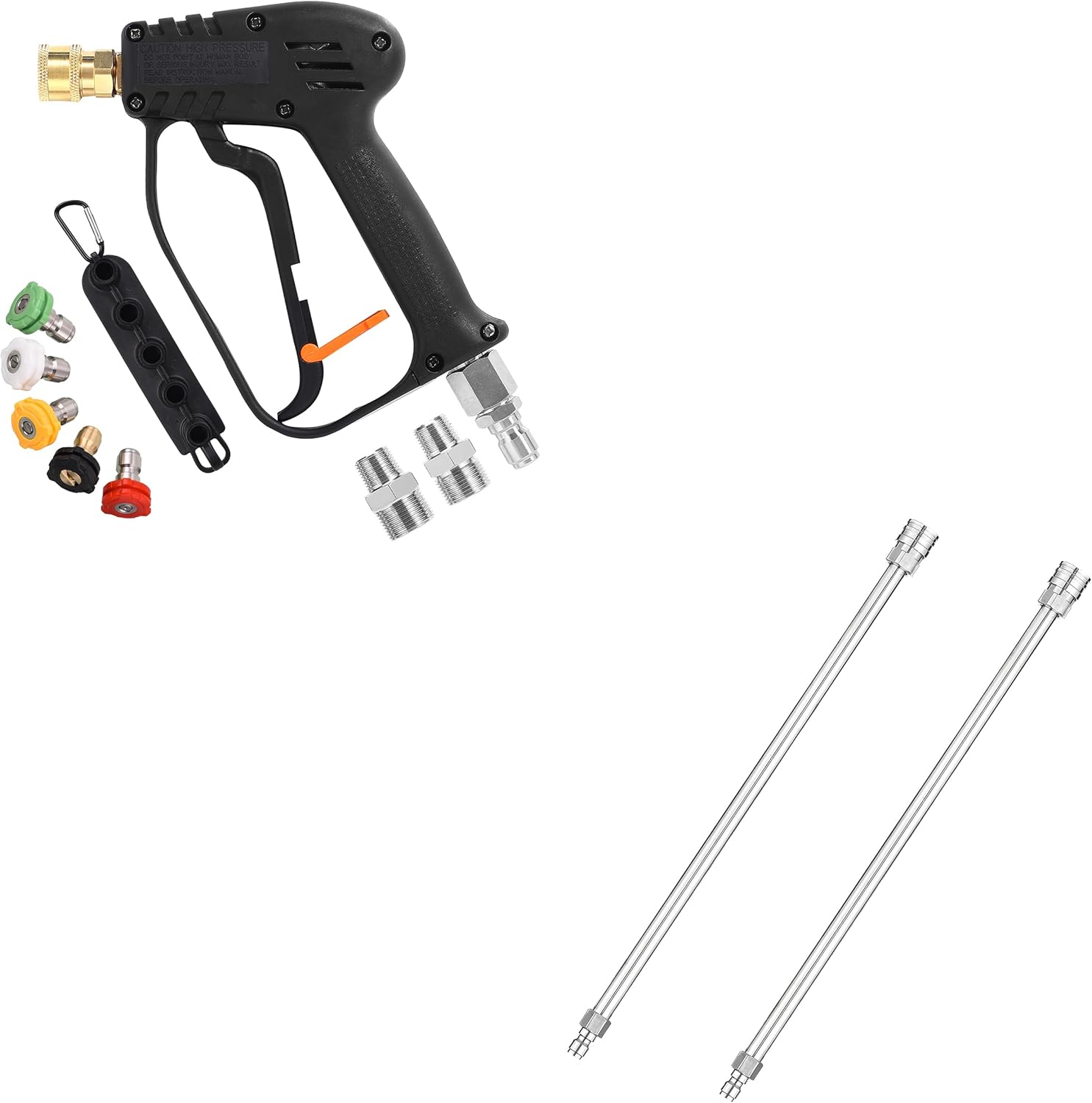 JOEJET Short Pressure Washer Gun with Swivel, Stainless