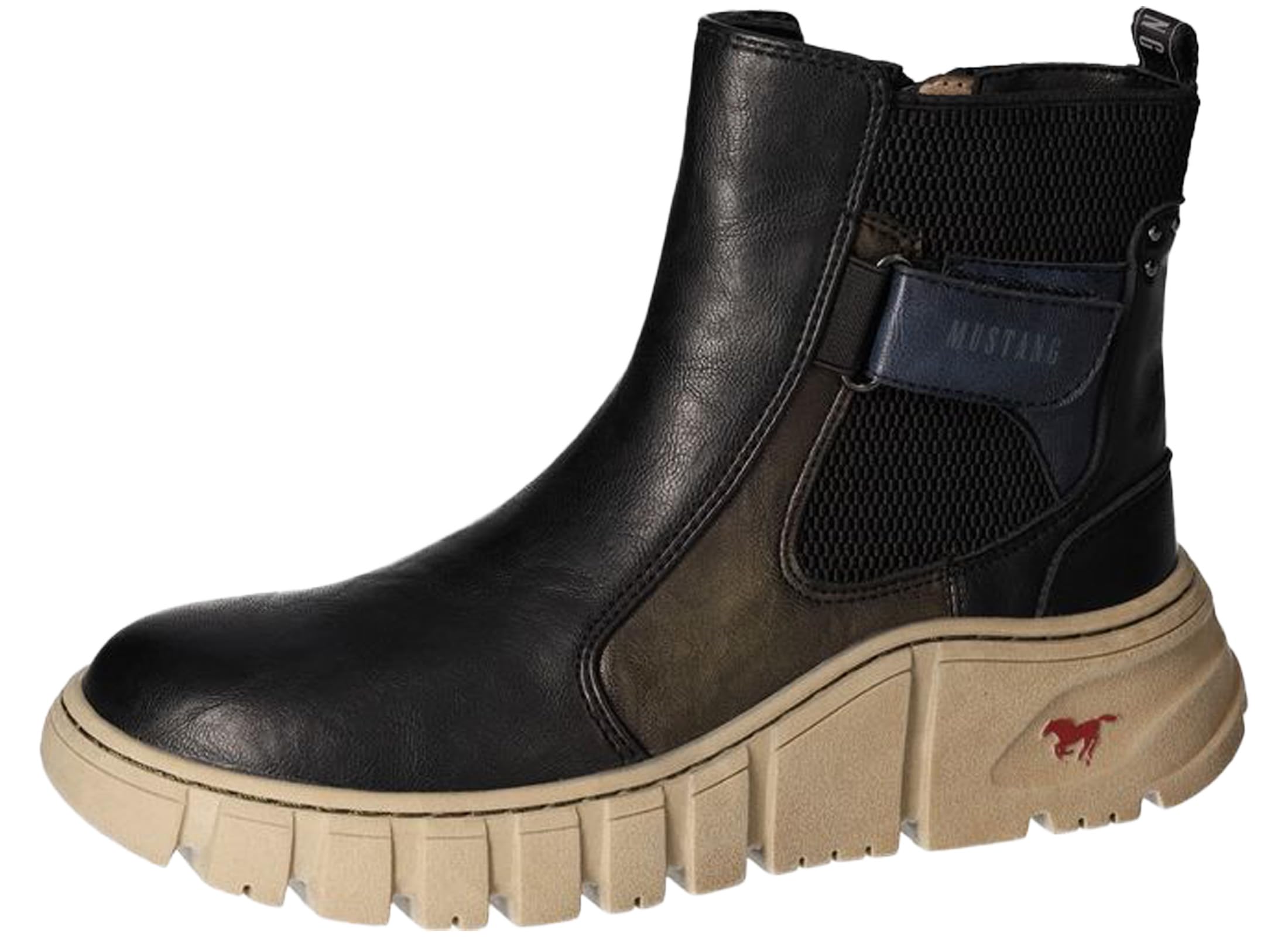 Mustang Women's Ankle Boots Sporty Platform Chelsea Boot Stretch 1499-603, black, 6 UK