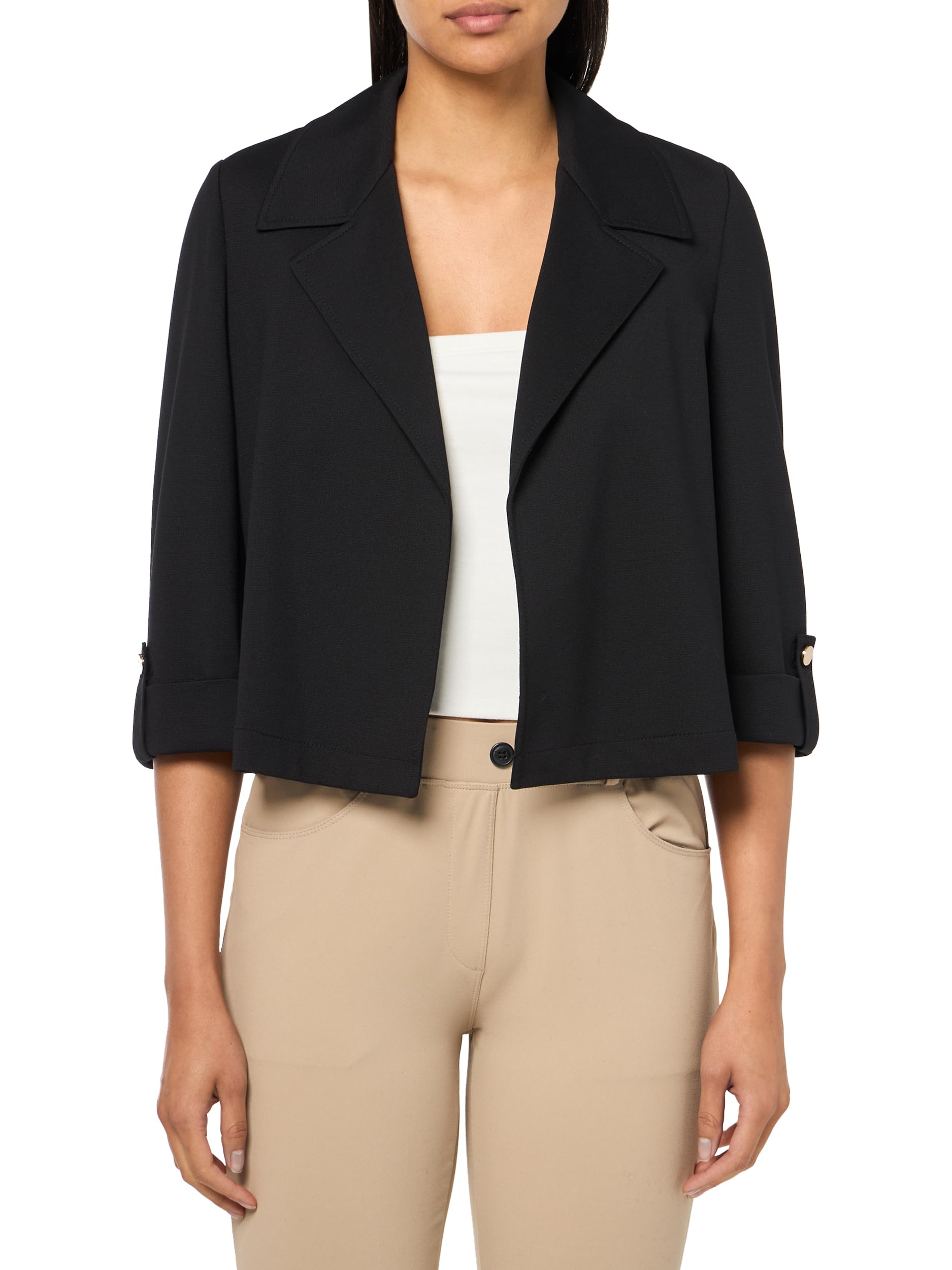 Anne Klein Petite Cuffed Sleeve Short Trench Jacket