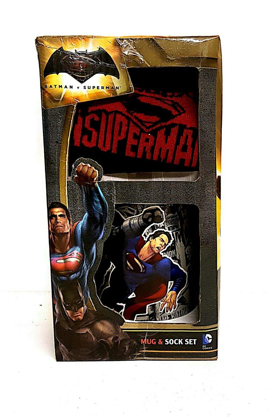 BB Designs DJ-WF-MSS Batman & Superman Mug & Sock Set, Ceramic