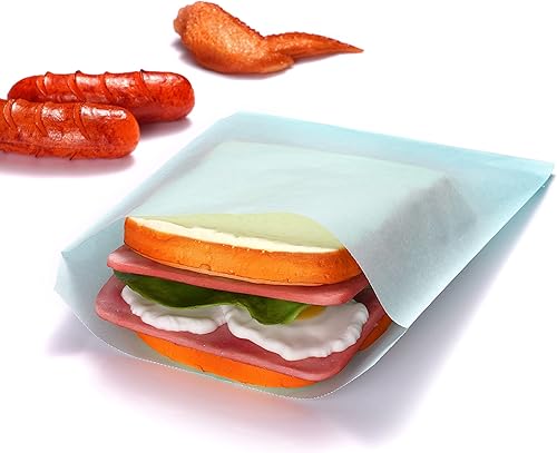 Quotidian - Bolsas planas de papel a prueba de grasa, reciclables para recuerdos de fiesta, galletas, pastelería, alimentos, aperitivos, paquete de