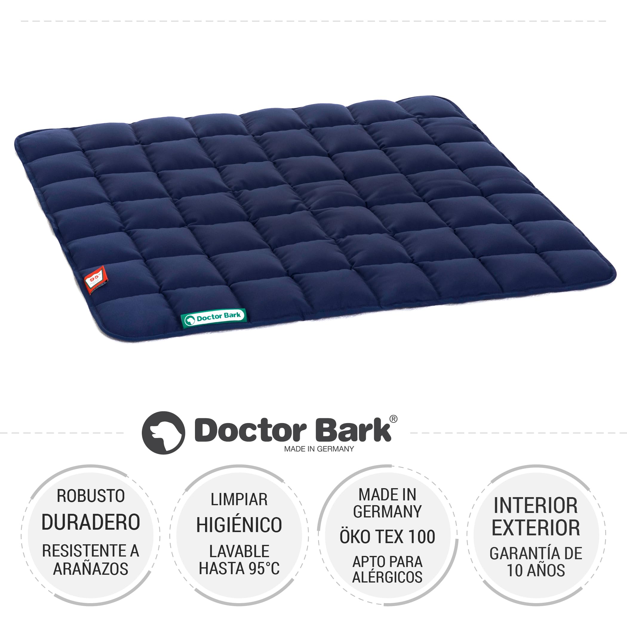 Doctor Bark Manta para Perros, Suave, Perros medianos, Resistente, para Interior y Exterior, Lavable hasta 95 °C (Talla M, Azul Real)