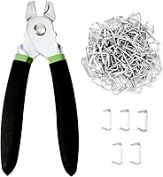 Vista 1 de Juego de alicates de anillo de cerdo con 300 anillos de cerdo de acero galvanizado de 3/4 pulgadas, kit de alicates de anillo de cerdo doblados