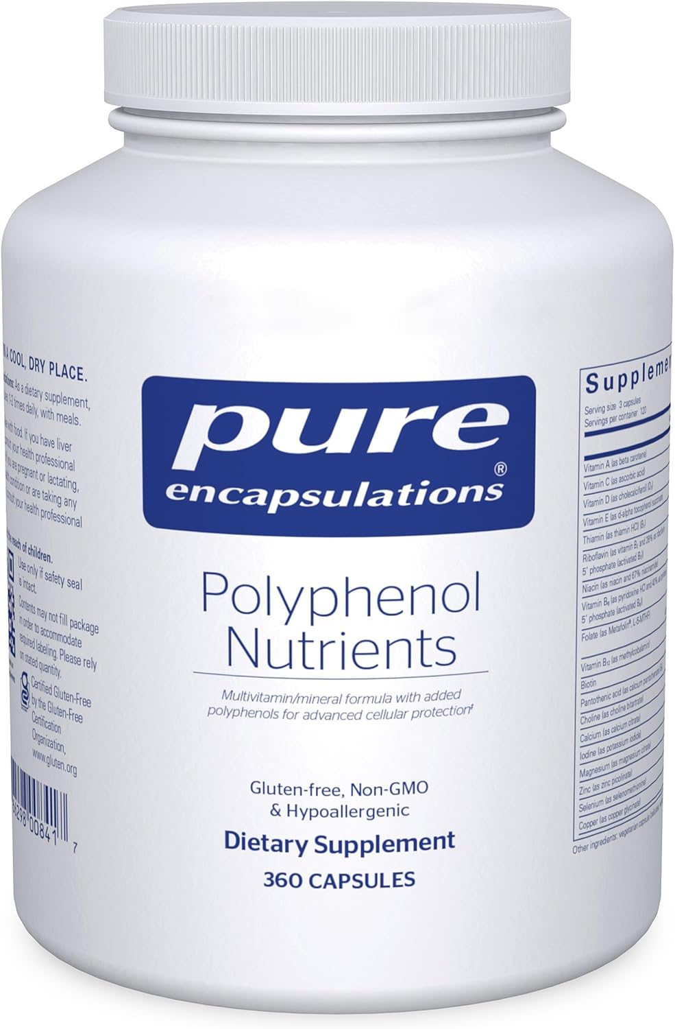 Pure Encapsulations Polyphenol Nutrients | Hypoallergenic Nutrient Dense Multivitamin/Mineral Formula | 180 Capsules