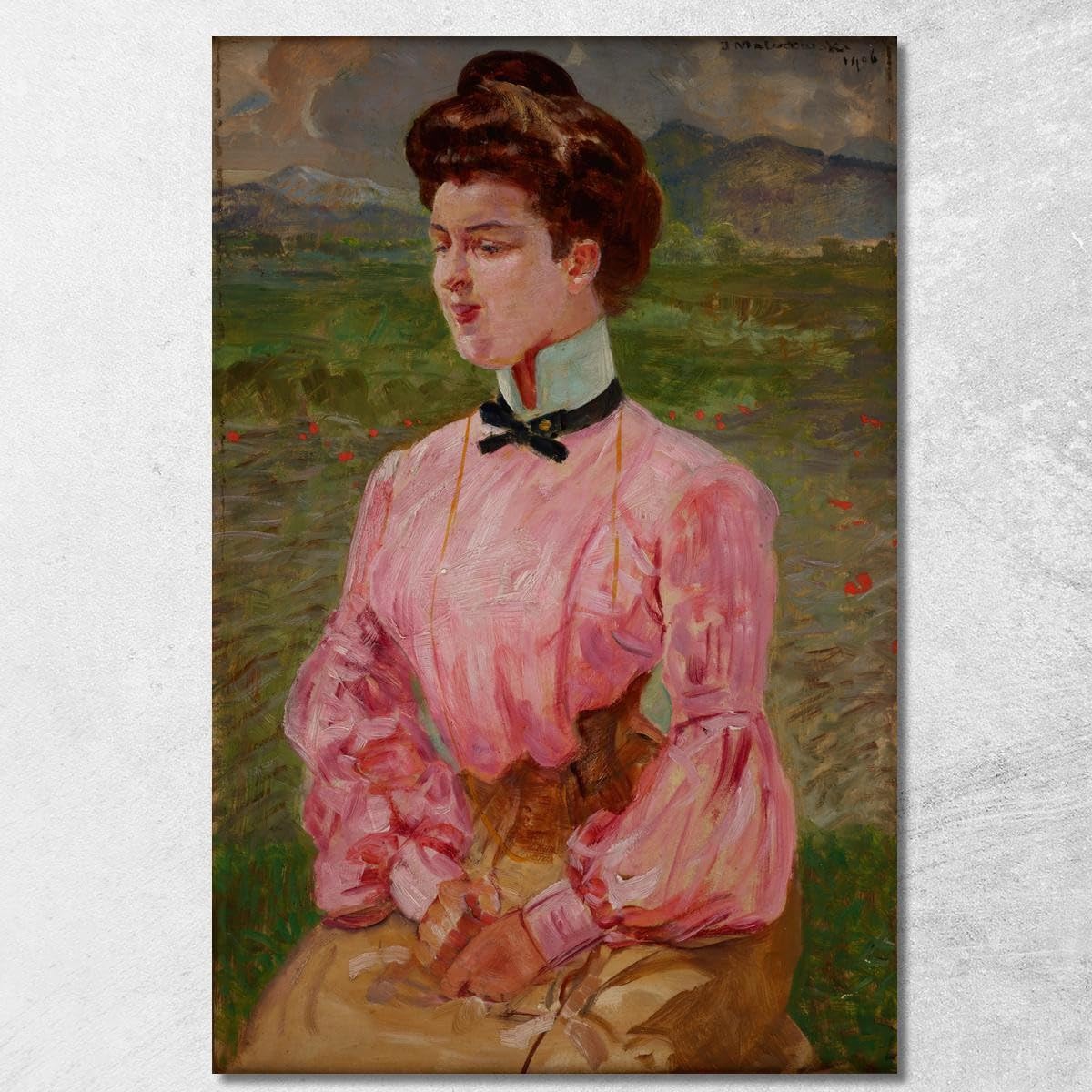 Portrait d une jeune femme Jacek Malczewski tableau toile encadré jml78