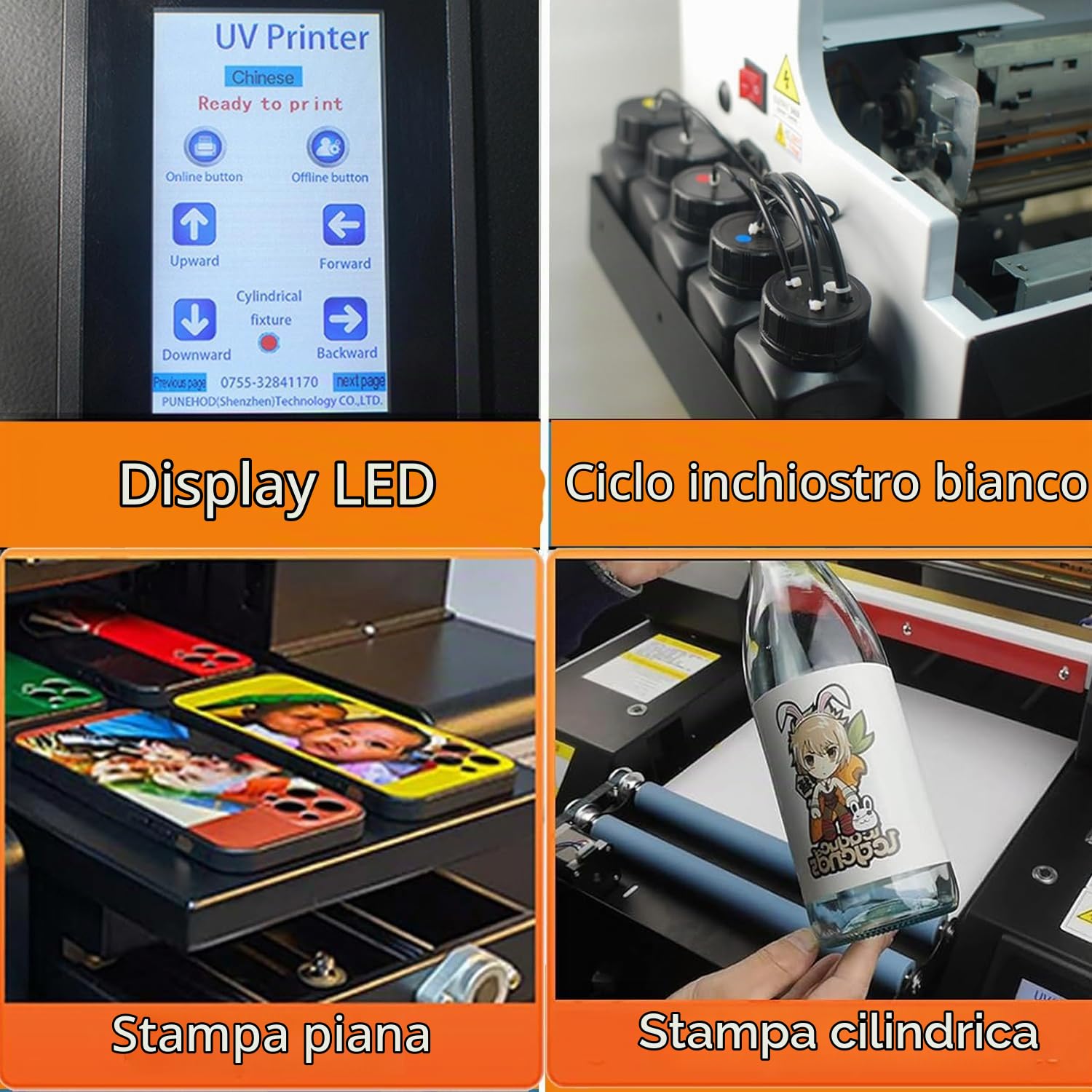Stampante Inkjet Multifunzione Automatico Stampante A3 UV DTG Flatbed UV19 Colori Stampanti a Getto D’inchiostro e Laser per Bottiglie,PVC,Legno,Vestiti,Delle Custodia del Telefono Stampa