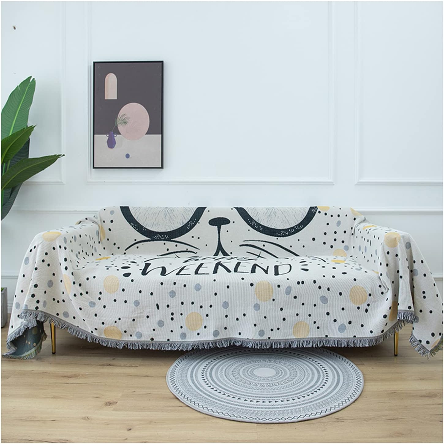 KUOSHAOYE Reversible Sofa Bedspread Throw Blanket Fashion personality Plaid Cotton Blanket Soft Lightweight Microfiber Blanket for Sofa Chair Bed Couch Co(Size:230 * 340cm/91 * 134in,Color:style 10)