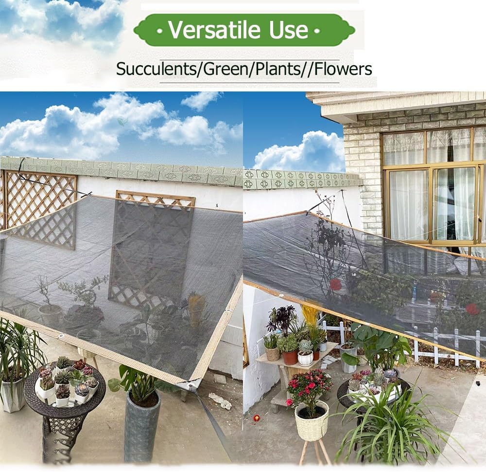 Shade Mesh, Black Pond Mesh Cover, Pool Nylon Netting Protects Fish, Sunblock Shade Neting with Grommets(3.0x3.0m(9.8x9.8ft))