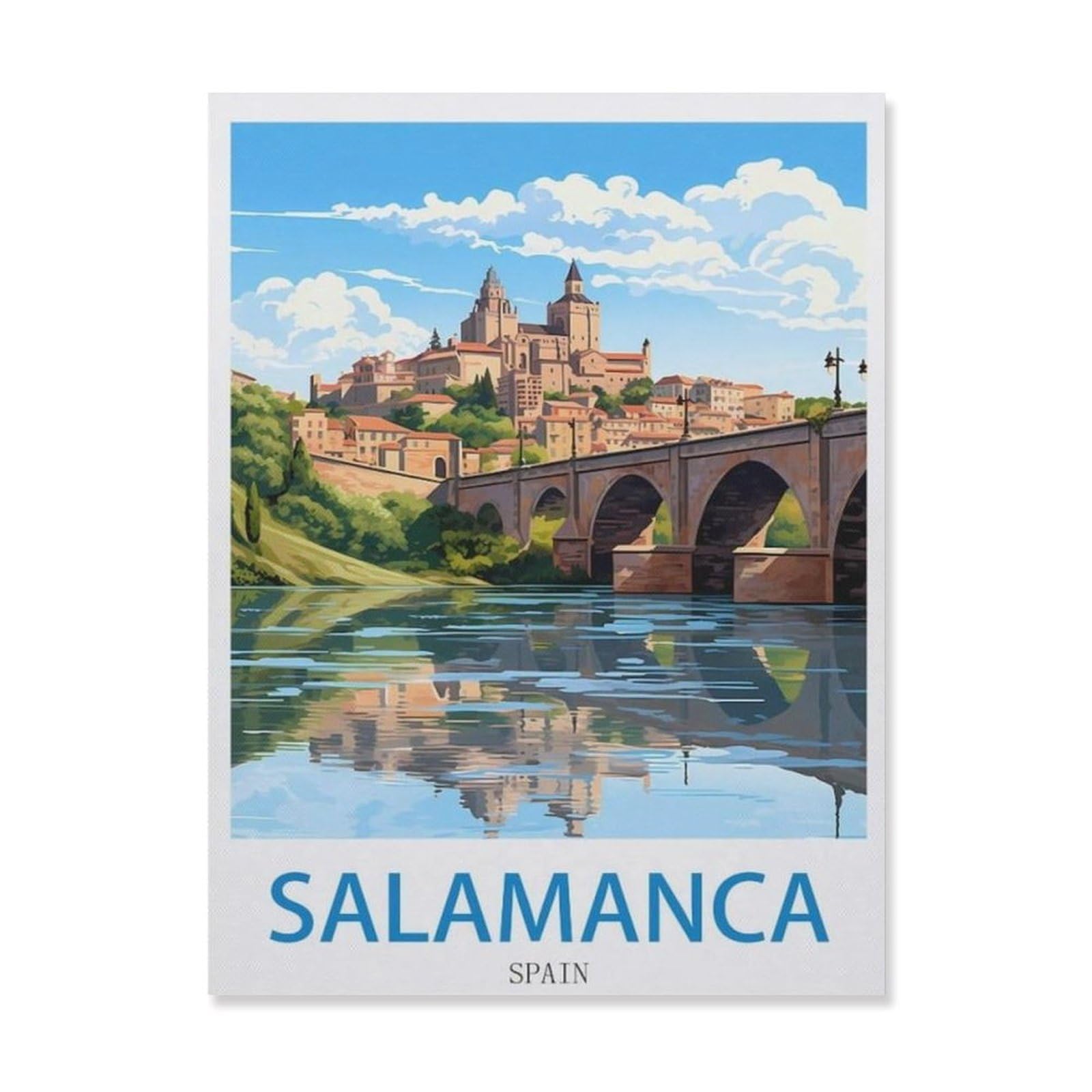 Salamanca Spain，Funny Tin Sign Retro Metal Sign for Home Farm Toilet Restroom Washroom Wall Decor Gift(15x30cm）6x12 inch-EF52