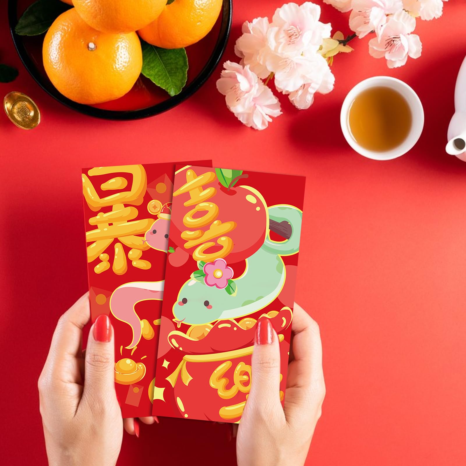Buste Rosse Cinesi Hong Bao per Capodanno Rosse Dorate in Rilievo Feste Primavera Matrimoni