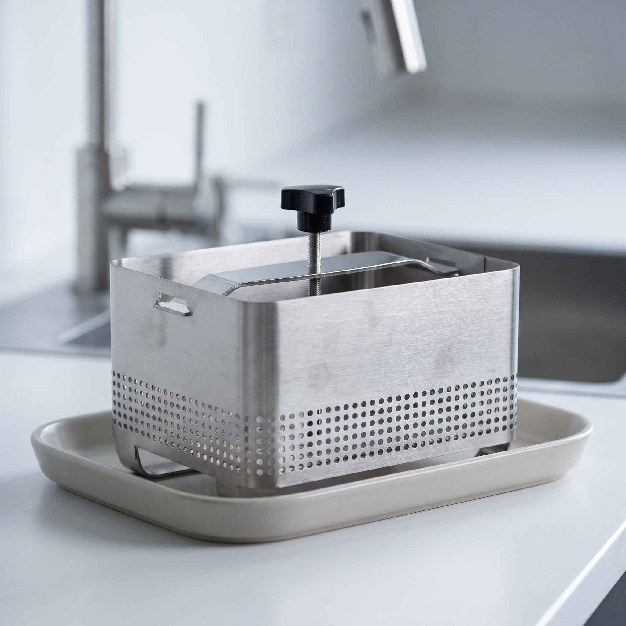 Pressa per tofu in acciaio inox, pressa per formaggio vegano per