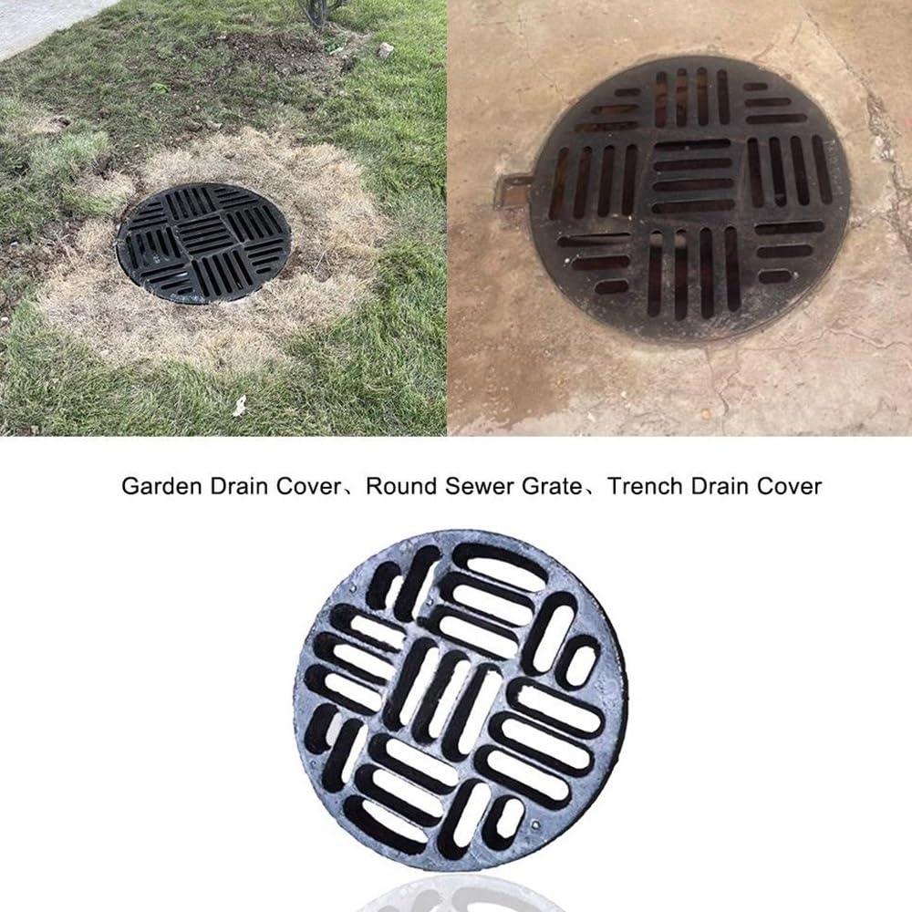 Copertura per griglia di scarico in ghisa per esterni, ricambio per scarichi da trincea, dimensioni da 19,8 cm a 61 cm, filtro per fognatura durevole per una gestione efficace dell'acqua e soluzioni