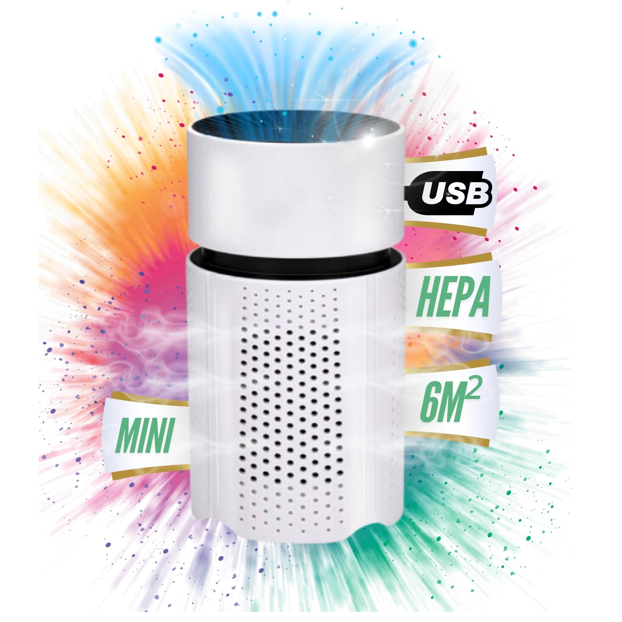 TronicXL Mini purificador de aire USB, filtro Hepa para oficina, pequeño filtro de aire, dormitorio, escritorio, hogar, cocina, salón, AirPurifier pequeño