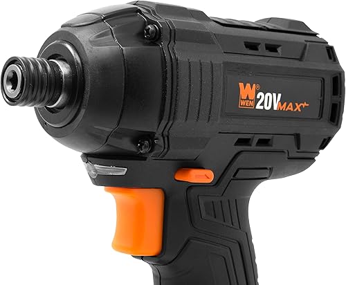 Miniatura 6 de WEN Destornillador de impacto inalámbrico, sin escobillas con batería de iones de litio de 20 V Max 2.0 Ah y cargador (20135)