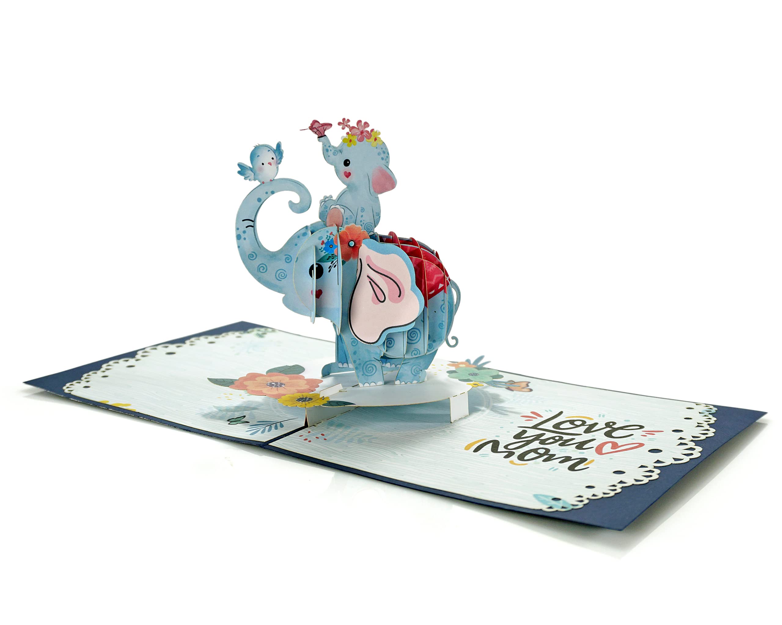 Elephant Mommy and Baby 3D Pop Up Card.Mother’s day collection. Sweet Surprise gift for first time Mothers Daughter, Wife