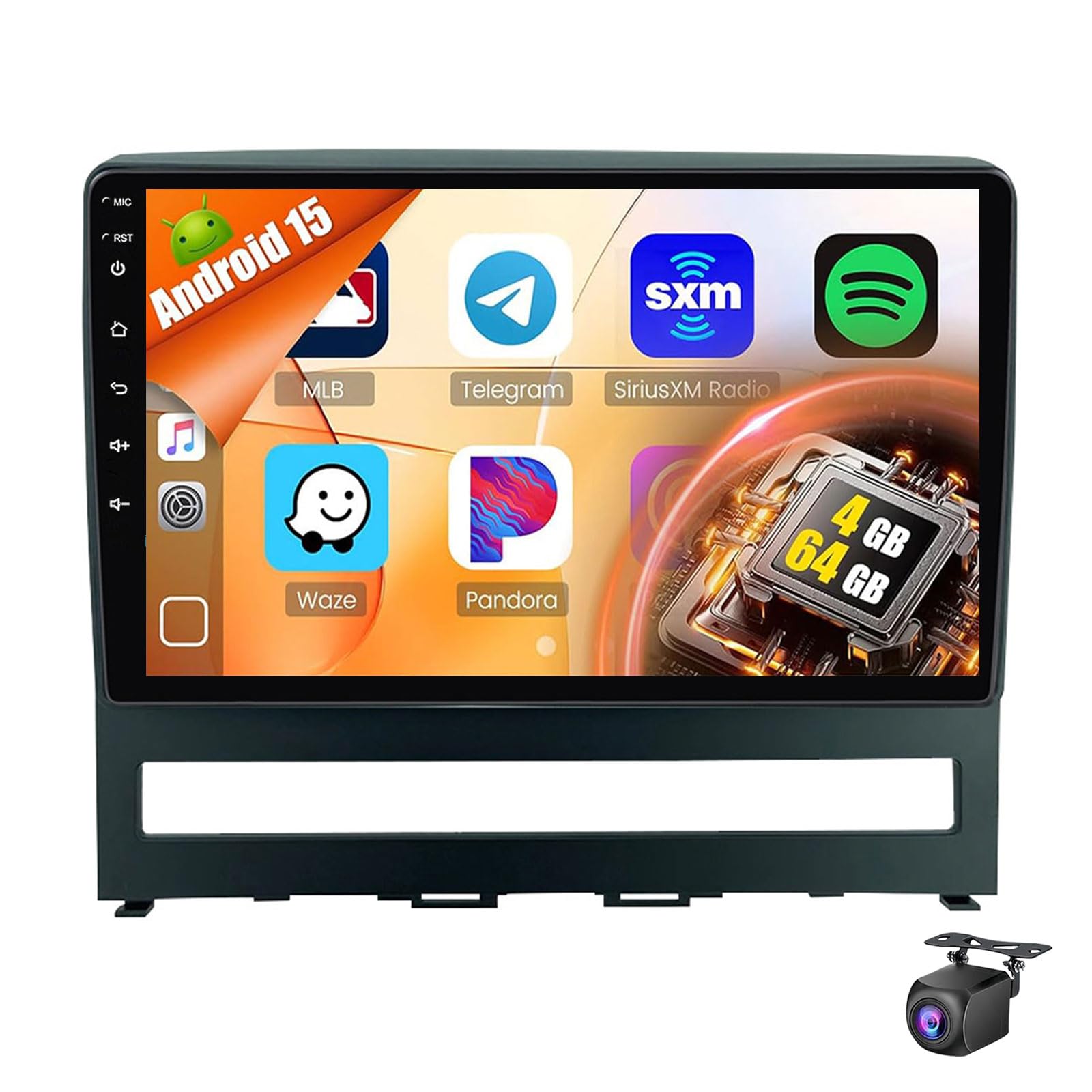 Car Stereo Radio For Fi-at Perla 9 2009/idea 2011-2014,9'' HD IPS Touchscreen Radio With Bluetooth DSP Wireless Carplay & Android Auto GPS WiFi FM/RDS SWC Mirrorlink AHD Reverse Cam(Size:8Core 8+128G)