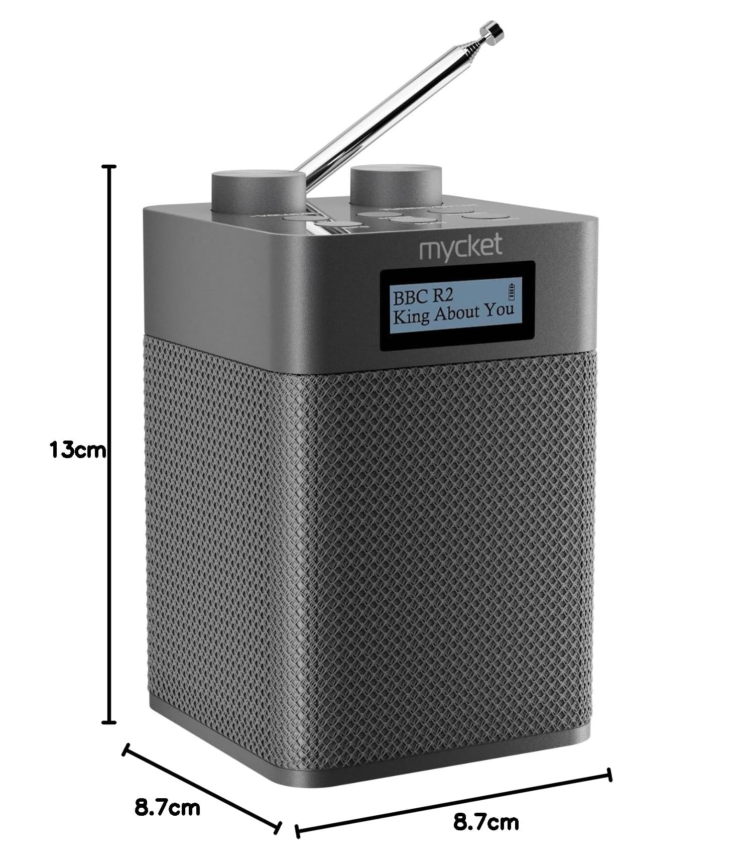 Mycket Dab/Dab+ Radio Digitale e FM, Radio Alimentata a Batteria Integrata da 2200 mAh, Ricaricabile Portatile DAB Radios con Bluetooth/U, 80 Stazioni Preimpostate, Ingresso Cuffie, LED Display