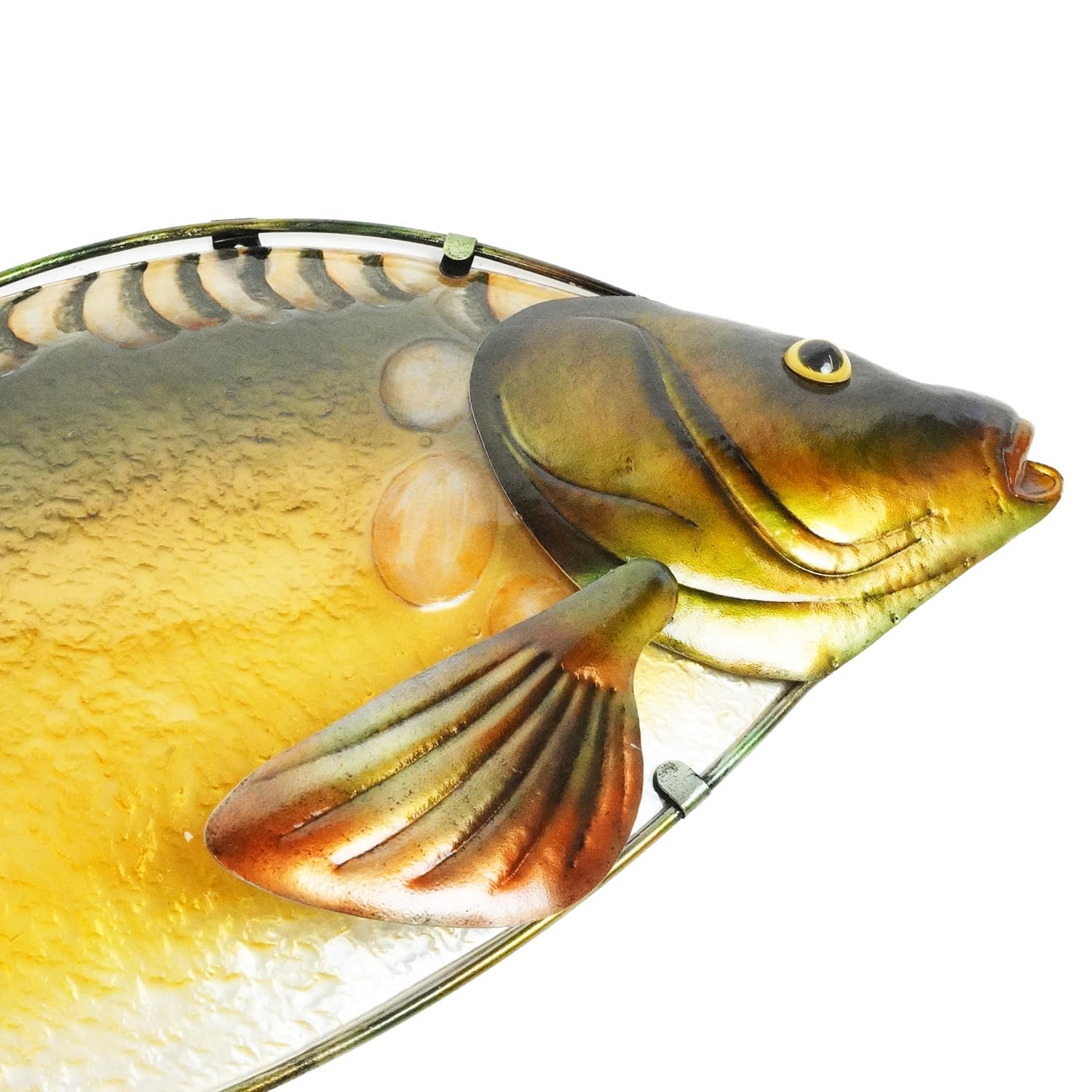 EUROCATCH Spiegel Karpfen - Wanddekoration - 80cm - 3D - Metall und Glas - Kunst - Mancave Deko - Wanddekoration - Geschenkidee