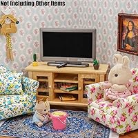 Vista 7 de Odoria 1/12 soporte de TV en miniatura accesorios para muebles de casa de muñecas, Burlywood