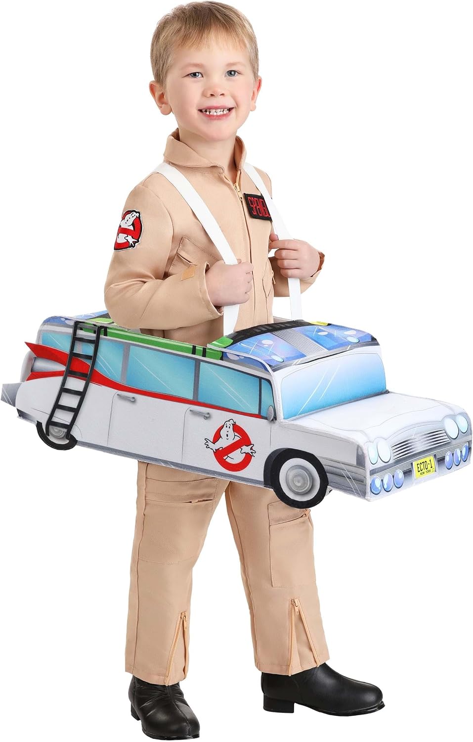 Ghostbusters Toddler Ecto-1 Ride In Costume | Retro Ectomobile Halloween Outfit