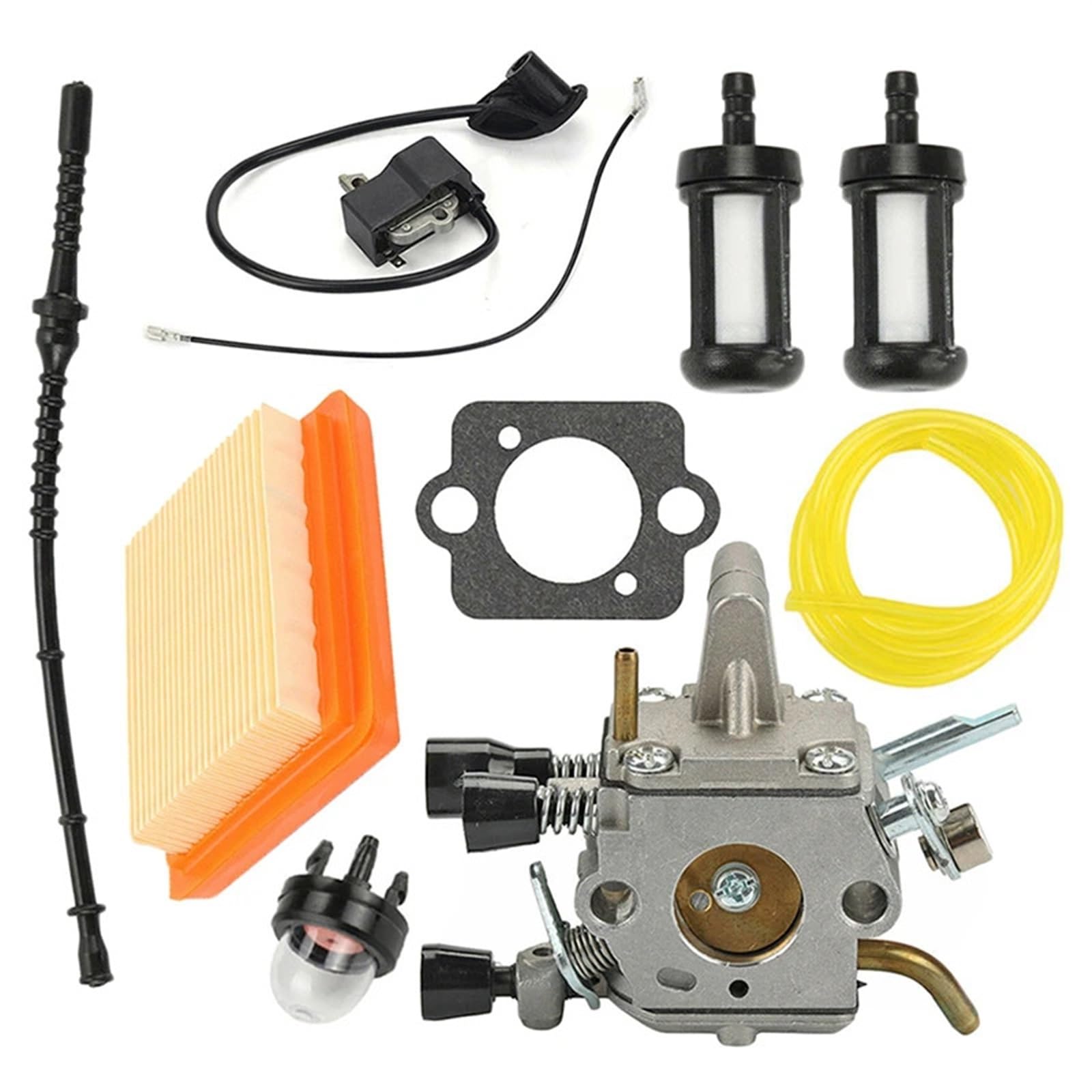 Kit de carburador Carburador filtro de combustible y aire bobina encendido recortadora desbrozadora para Stihl FS120 FS200 FS250 FS300 FS350 41341200603 41344001301