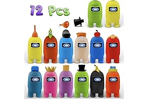 12Pcs Among Us Astronaut Figurine Cake Topper Game Decorations