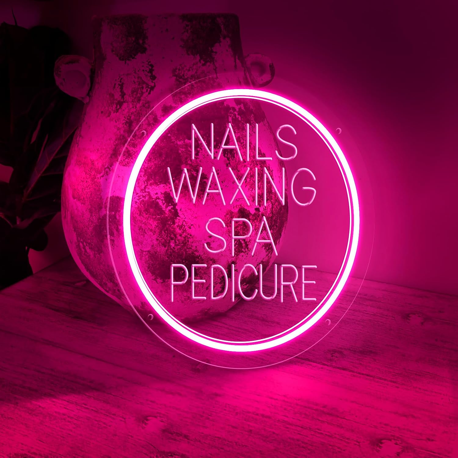 Nails Waxing Spa Pedicure Neon Sign for Wall Decor 3D Art Carving Design USB Powered Neon Light Sign for Beauty Salon Spa Business Lash Hair Shop Wedding Led Advertising Pink 20×20 IN