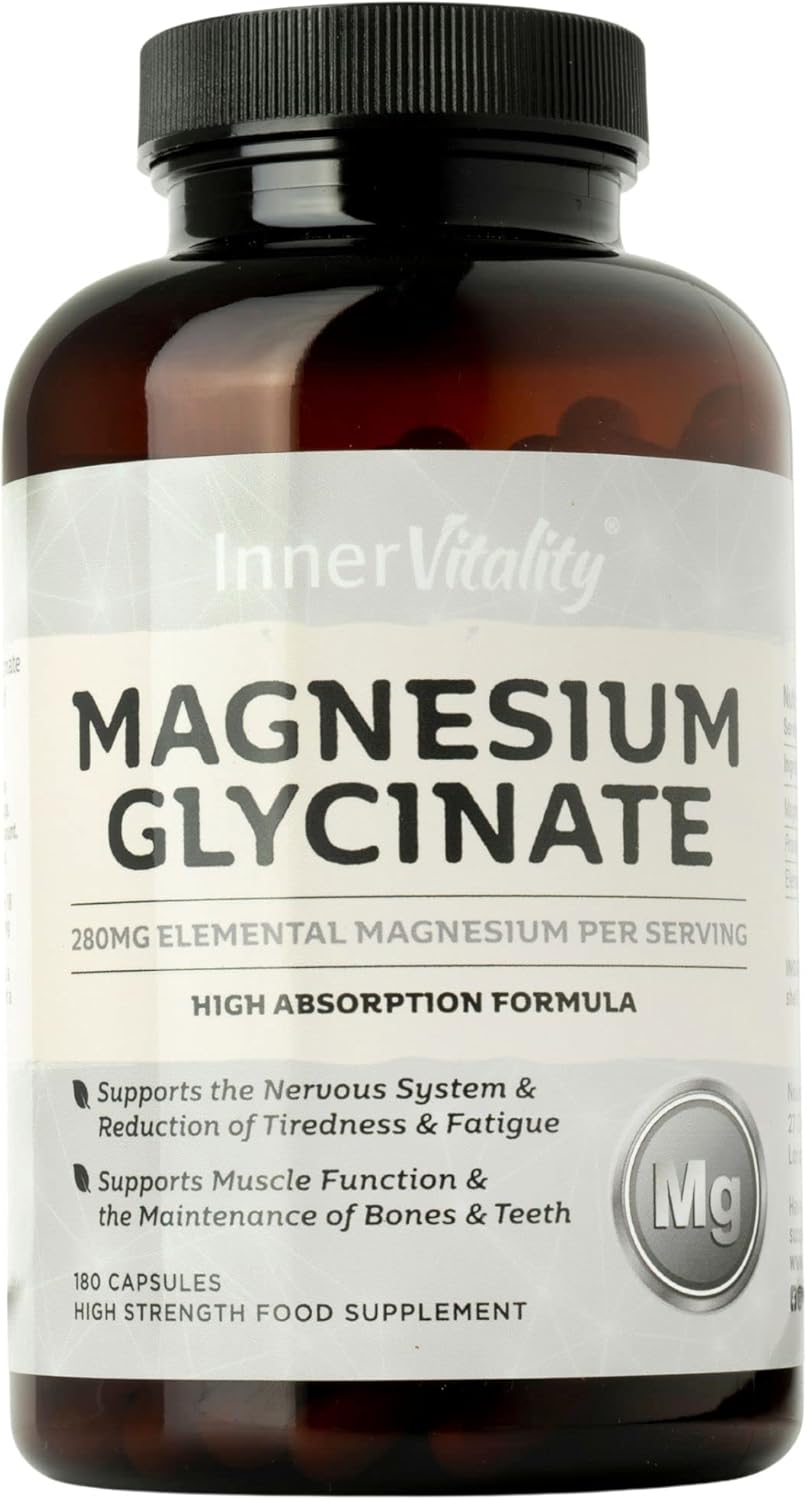 Magnesium Glycinate 180 Capsules (3 Month Supply) 280mg Elemental