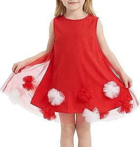 Girls Summer Sundress Ruffle Bowknot A-Line Casual Birthday Party Dress for Little Kids 5-12 Y