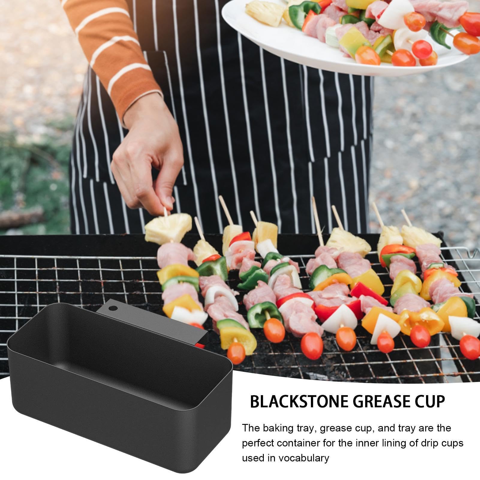Schmierbecher Für Blackstone - Austausch Der Grillfettschale - Grill-Fettbecherhalter Hinten Für Blackstone-Grillplatten, Ersatzteil, Flachgrill-Tropffänger-Pfannenzubehör
