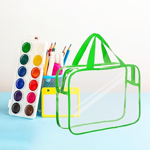 Miniatura 6 de Bolsa de almacenamiento transparente con cremallera, bolsas organizadoras para viajes en casa con asas, para bloques de construcción, rompecabezas,