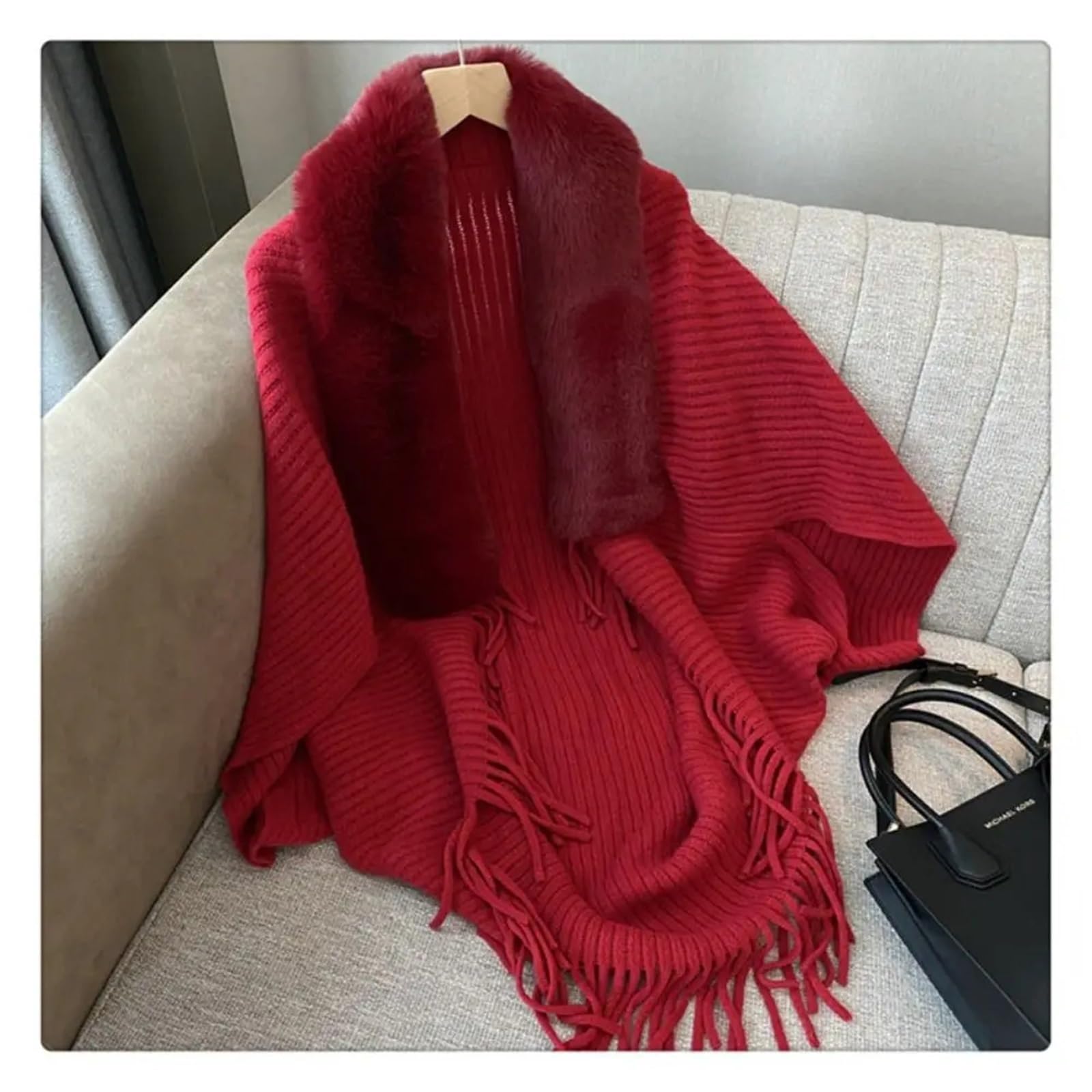 Poncho in Maglia da Donna Scialle Caldo Invernale Lavorato a Maglia Spesso da Donna, Scialle Largo for Abiti Sera, Matrimonio