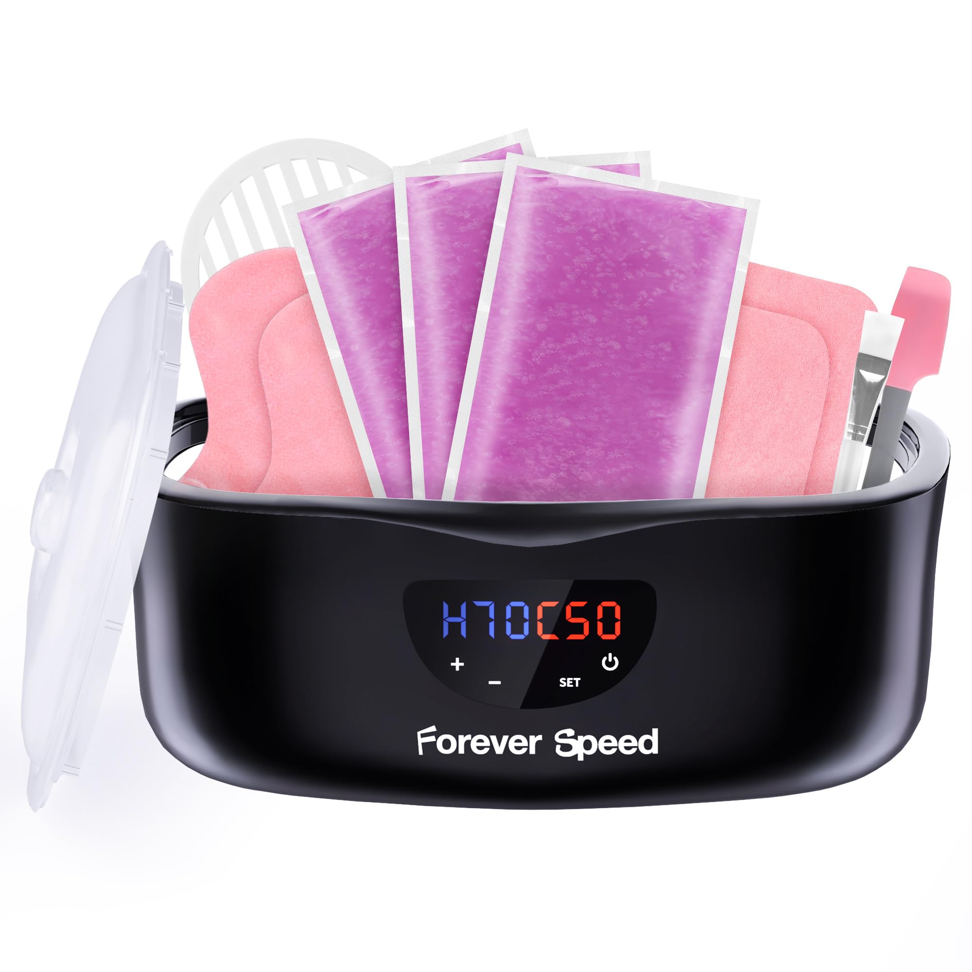 Forever Speed 4L Paraffinbad für Hände und Füße Arthrose, Paraffinbad Wärmer mit Manueller/Auto-Modus Paraffinbad Hände Füße Set mit 1350g Paraffinwachs und Handschuh, 230W