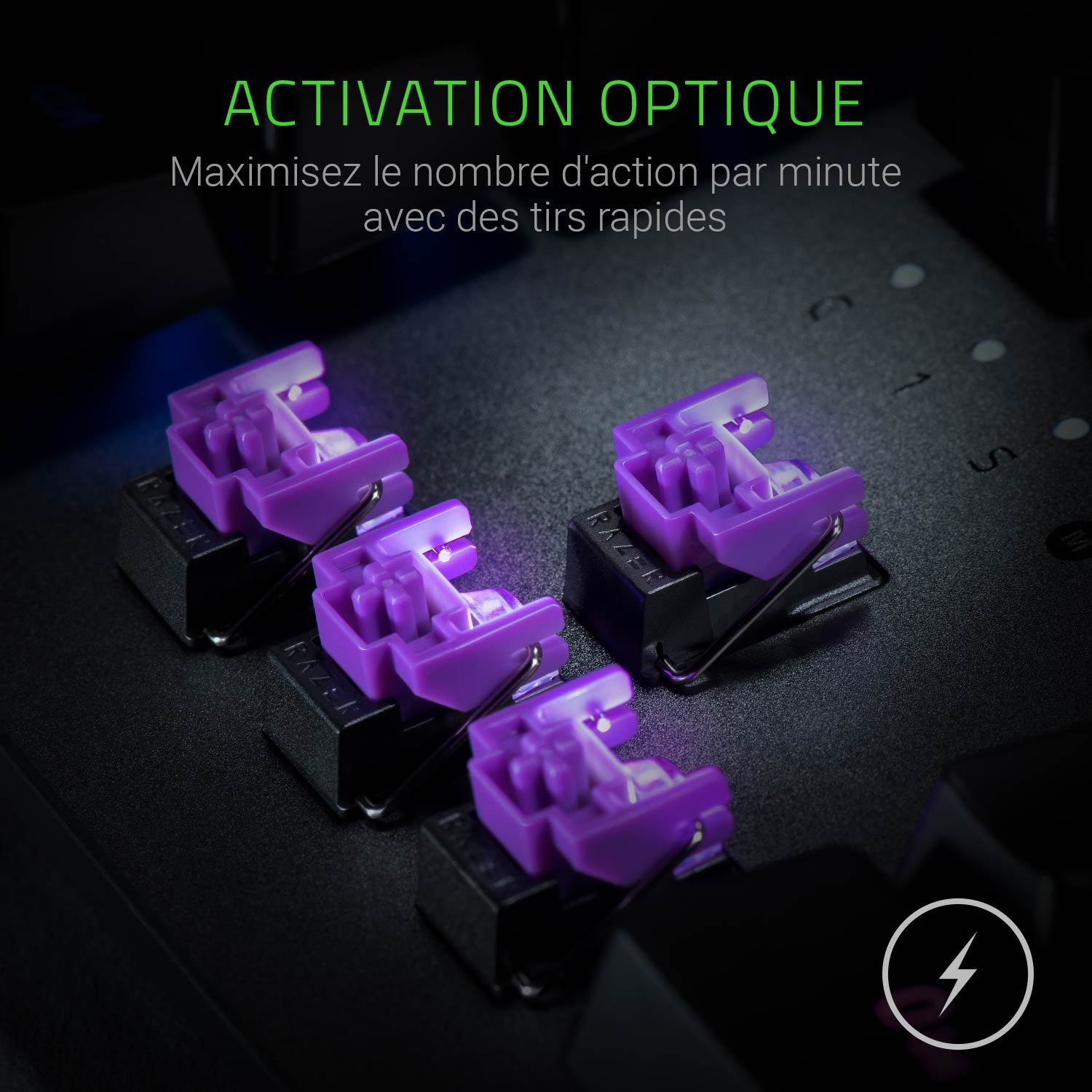 Razer Huntsman Elite (Purple Switch) - Clavier de Jeu avec commutateurs opto-mécaniques (contrôle Rotatif, Repose-Paume éclairé, RGB Chroma) Clavier AZERTY | Noir
