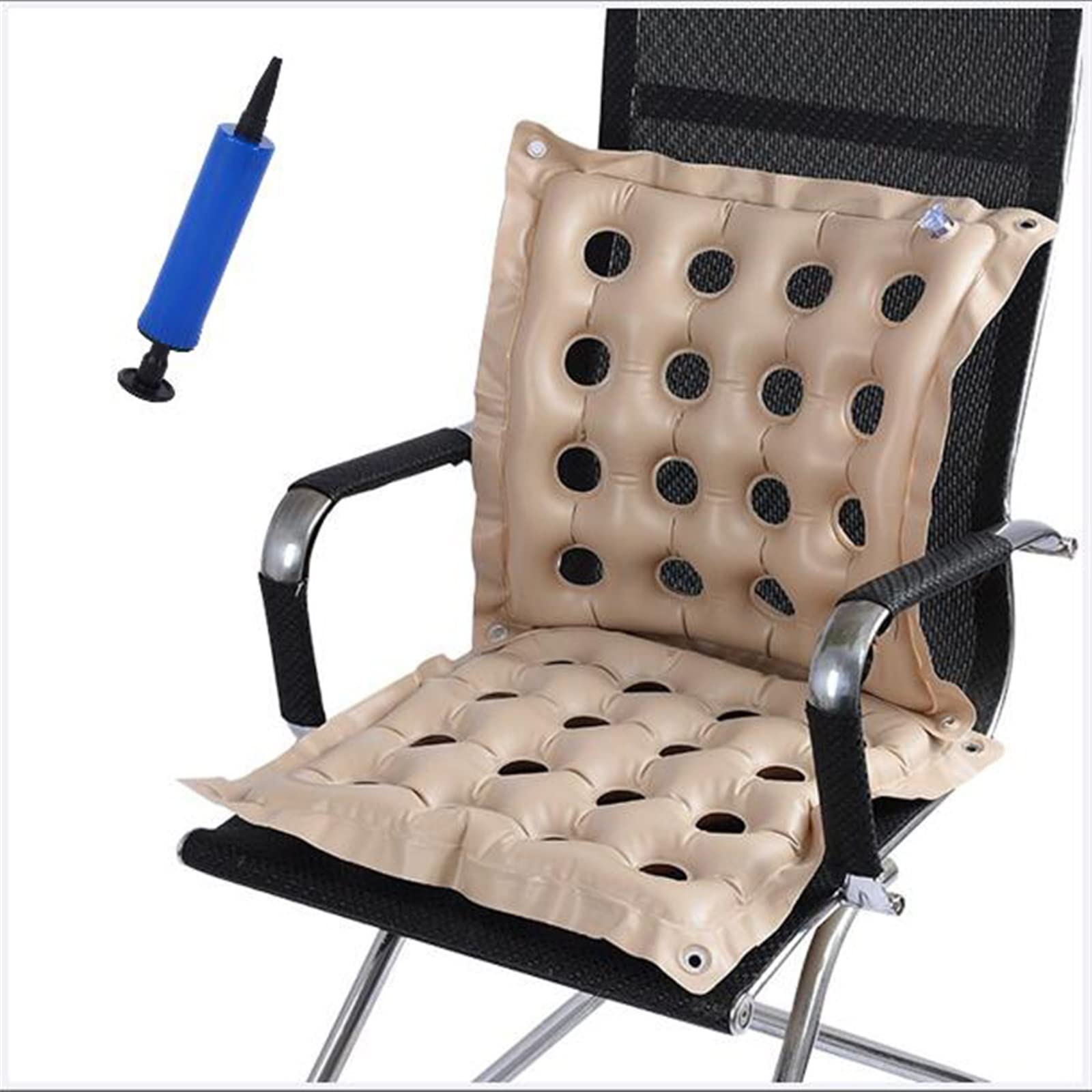 Cojín Inflable para Silla de Ruedas, Ideal para cirugía de hemorroides y úlceras por presión. Incluye Bomba de Aire.