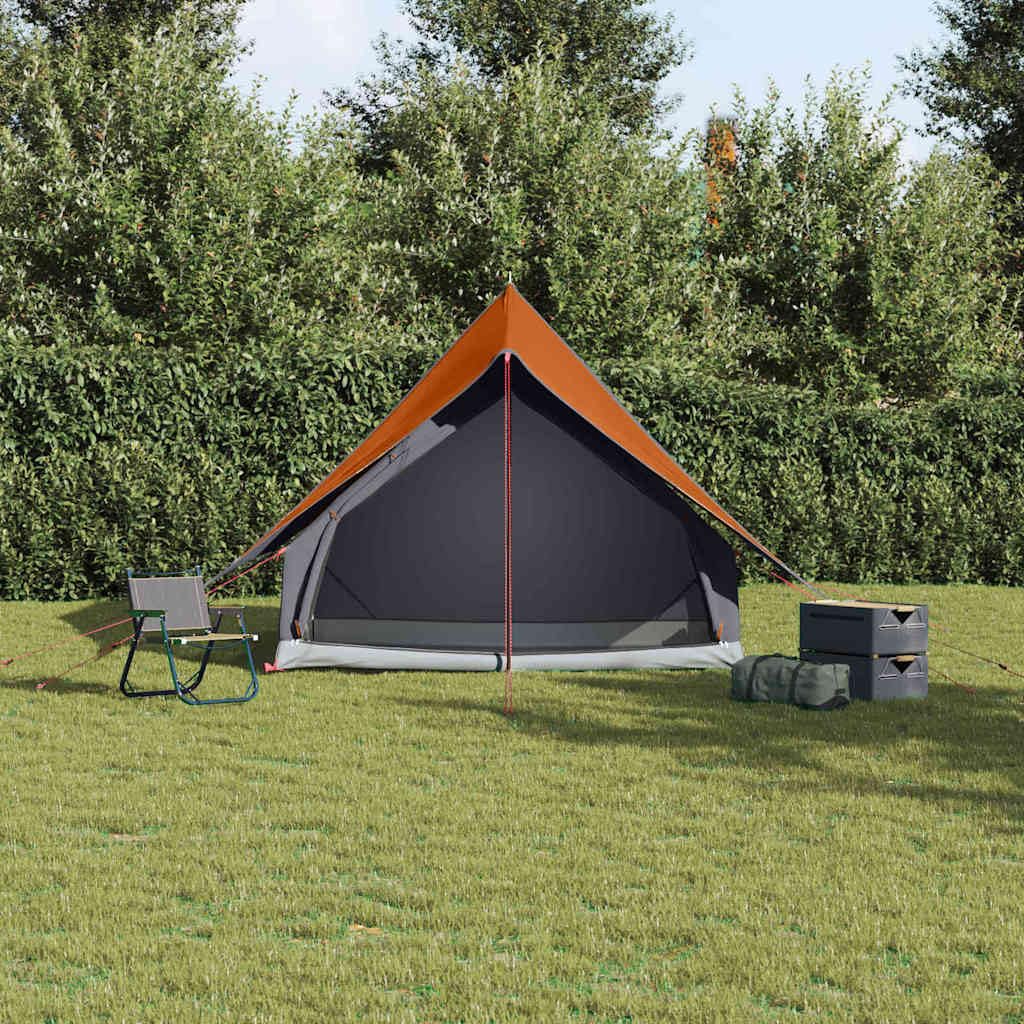Tente familiale avec toit en toile vert et blanc, tente jetable en fibre de verre en polyester imperméable pour camping, famille, sac de transport inclus