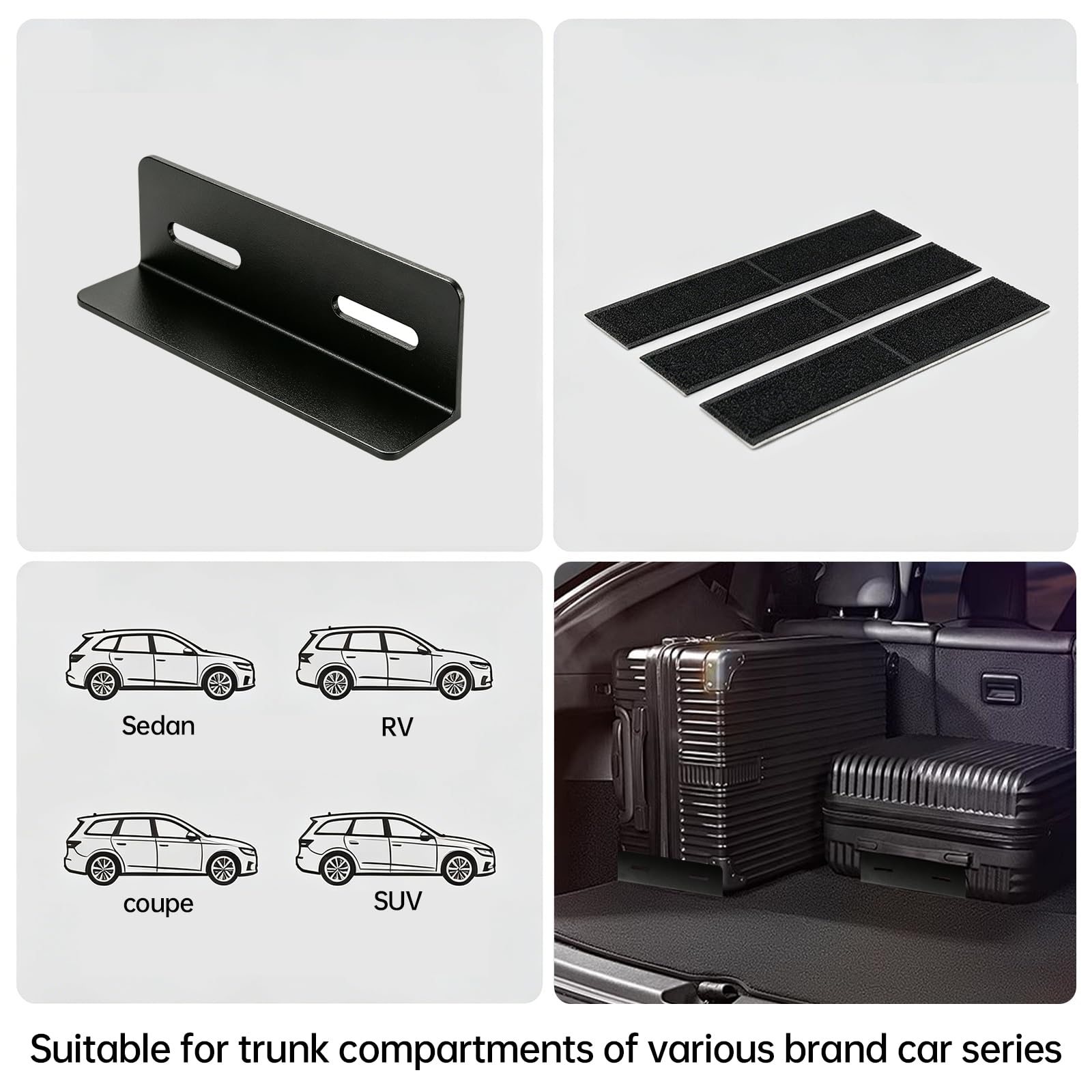4 piezas separadores de maletero, fijación de equipaje para maletero, separador de maletero, fijación de Cinta fija para maletero,para coche,SUV,maletero de familiar,límite de maletero fijo