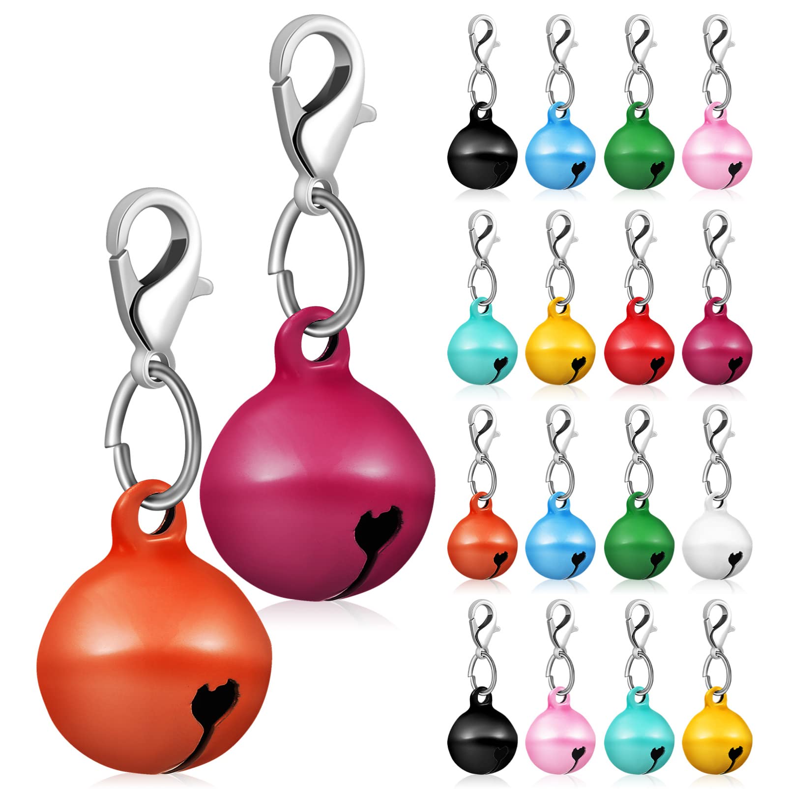 HOLIDYOYO 20 Pcs Crafted Pet Collar Bells Wear Resistant with Clasps Accessories for Dogs Cats DIY Hanging Bells for Festive Pet Supplies