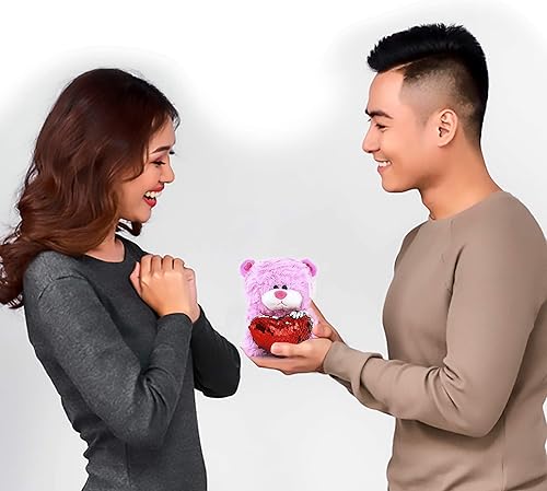 Miniatura 5 de Plushland Qbeba - Oso de peluche de 6 pulgadas, lindo amor, día de San Valentín o sorpresa de Navidad para niños y niñas, tamaño exprimible (oso de