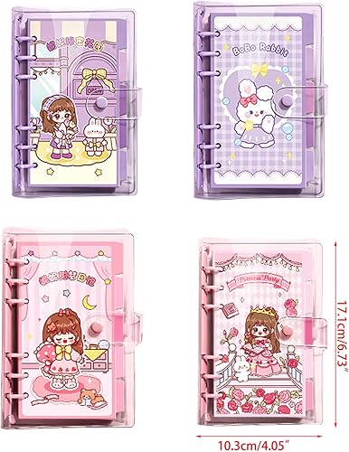 Miniatura 3 de Cuaderno de PVC recargable hecho a mano con 6 anillas, organizador de diario de viaje con bolsillo para mujeres y hombres, hojas sueltas, papel