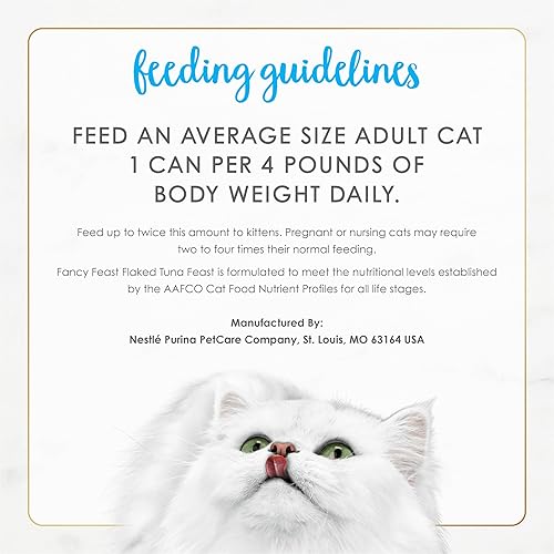 Miniatura 9 de Purina Fancy Feast - Wet Cat Food Flaked Tuna Feast (Comida húmeda para gatos en hojuelas de atún) - lata de 3 onzas