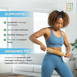 Wood Therapy Massage Tool | Lymphatic Drainage Massage Roller Stick | Leg, Back & Thigh Muscle Roller for Post Liposuction & Fibrosis Treatment | Surgery Recovery 360 Lipo| Tummy Tuck & BBL, Lipo Foam