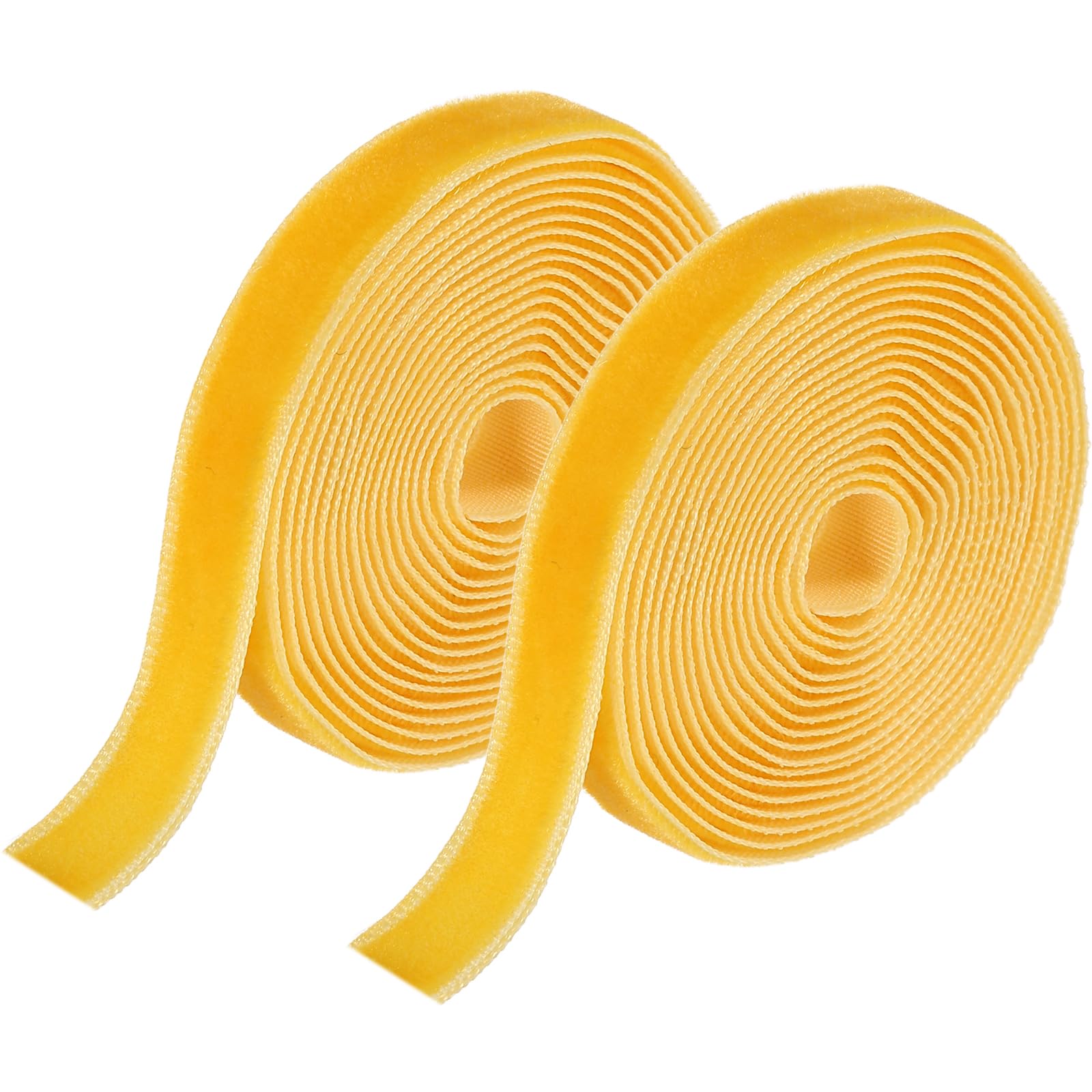 sourcing map Velvet Ribbon 1cm x 3.6m Single Face Spool Yellow — image 1