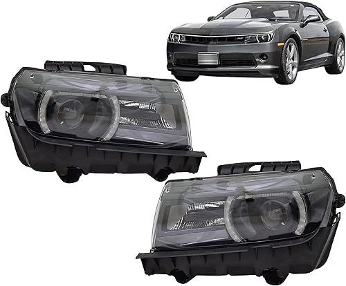 Repuesto para Chevrolet Chevy 2014-2015 Camaro SS, LT lado del conductor y del pasajero, juego de faros delanteros HID con bombillas-GM2503392