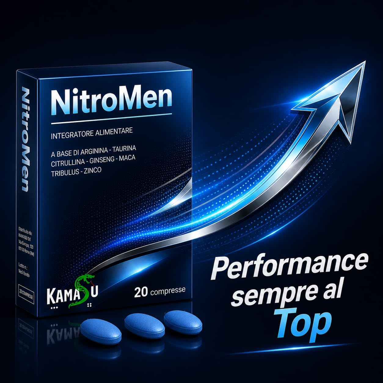 Integratore Uomo Potenziato -Maca nera, Arginina, Citrullina, Taurina, Tribulus e Zinco - Supporto Energetico, Tonico per Resistenza Vitalità Maschile