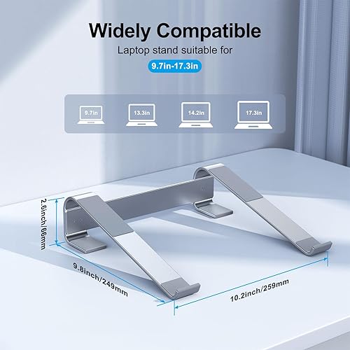 Miniatura 5 de Soporte para computadora portátil para escritorio, elevador de aluminio para laptop, soporte ergonómico para computadora compatible con MacBook