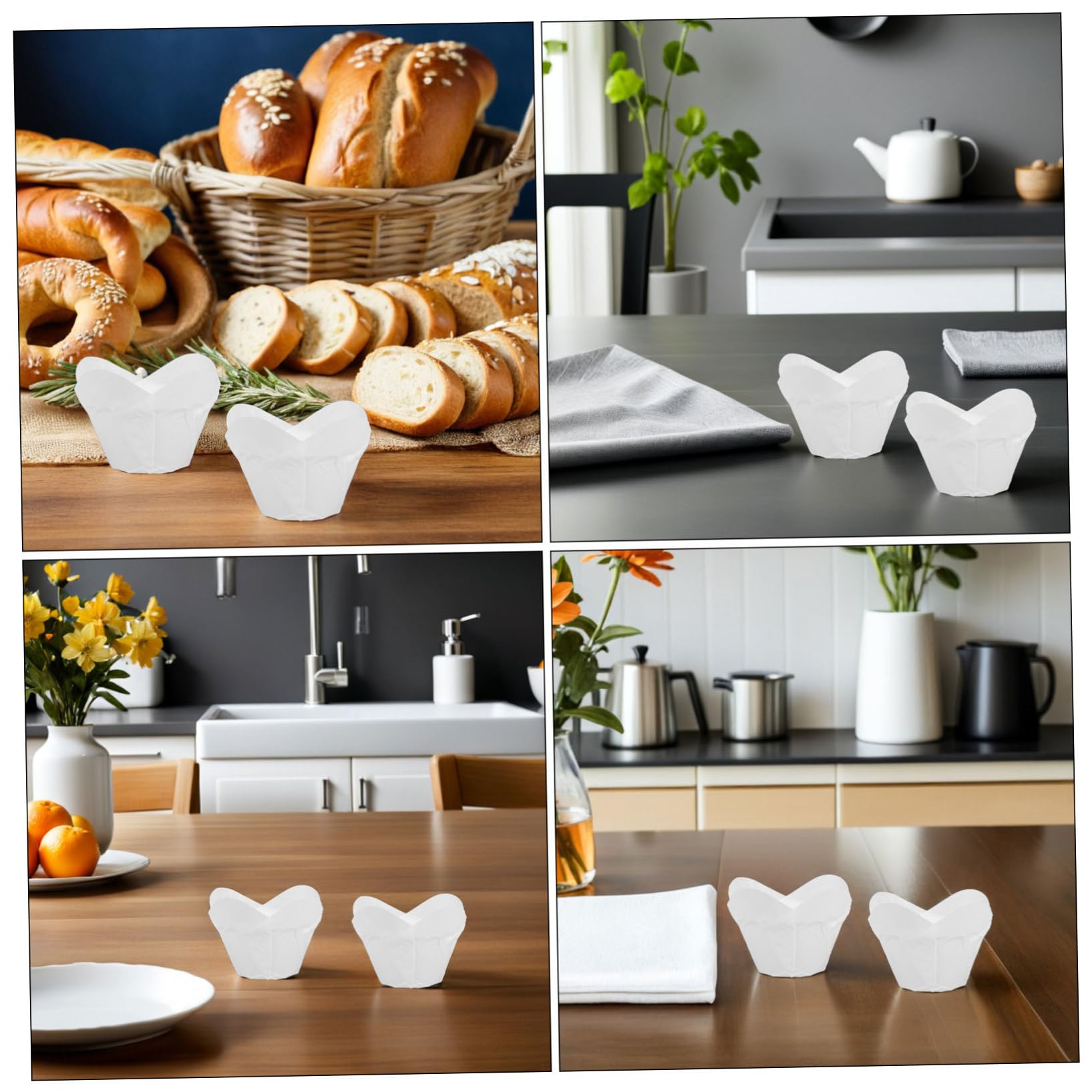 200 Piezas Tulip Muffin Liners Greaseproof Baking Cups Lotus Style Nonstick Oil-resistant Standard Paper Wrappers For Cupcakes Desserts Parties