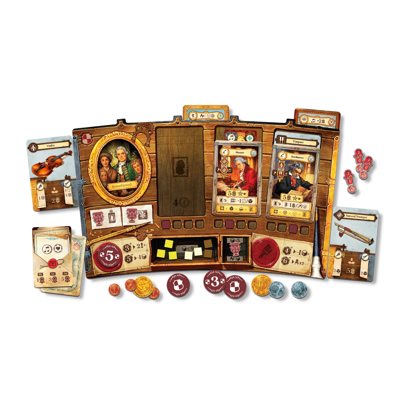 Devir - Lutier – Juego de Mesa Eurogame Estratégico de Construcción de Instrumentos Musicales en Europa del Siglo XVIII para 1-4 Jugadores - versión española