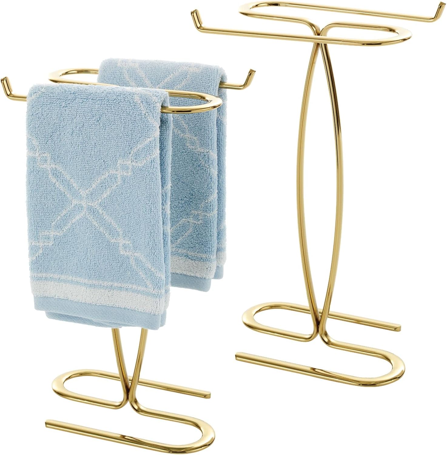 mDesign Decorative Modern Metal Fingertip, Hand Towel