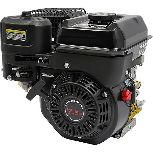 212cc Gas Engine 7.5 HP 4-Stroke Small Engine with Single Cylinder Air Cooling System 3600 RPM Go Kart Engine Motor Hand Pull Start Motor for Water Pumps, Generators, Karting